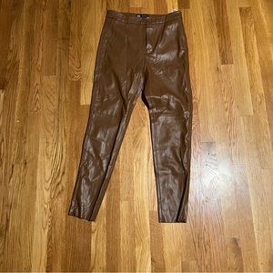 Brown Faux Leather Pants